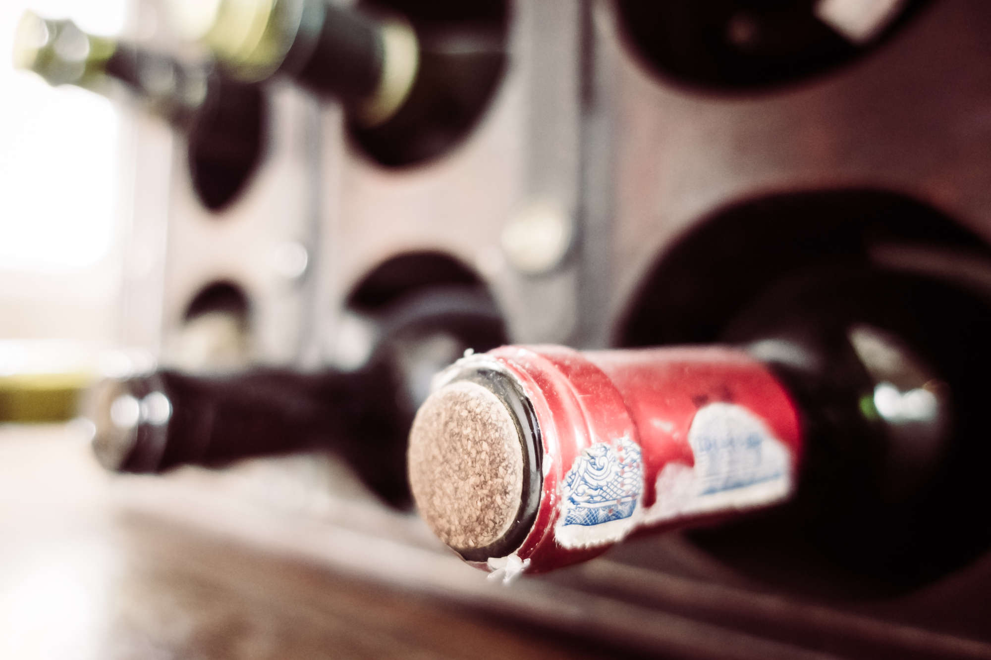 Wine cellar with bottles aging — Chenin Blanc is one of the few white wines that can age for decades